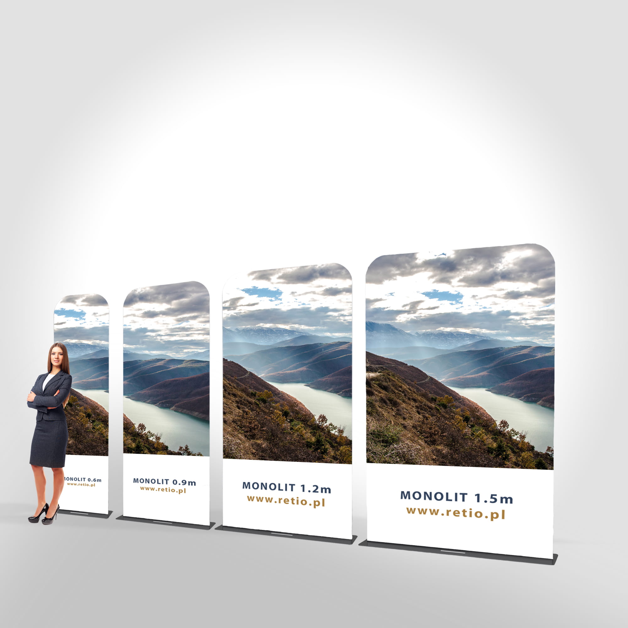 Monolith fabric stand 0,9 x 2,3 m with a single-sided printout