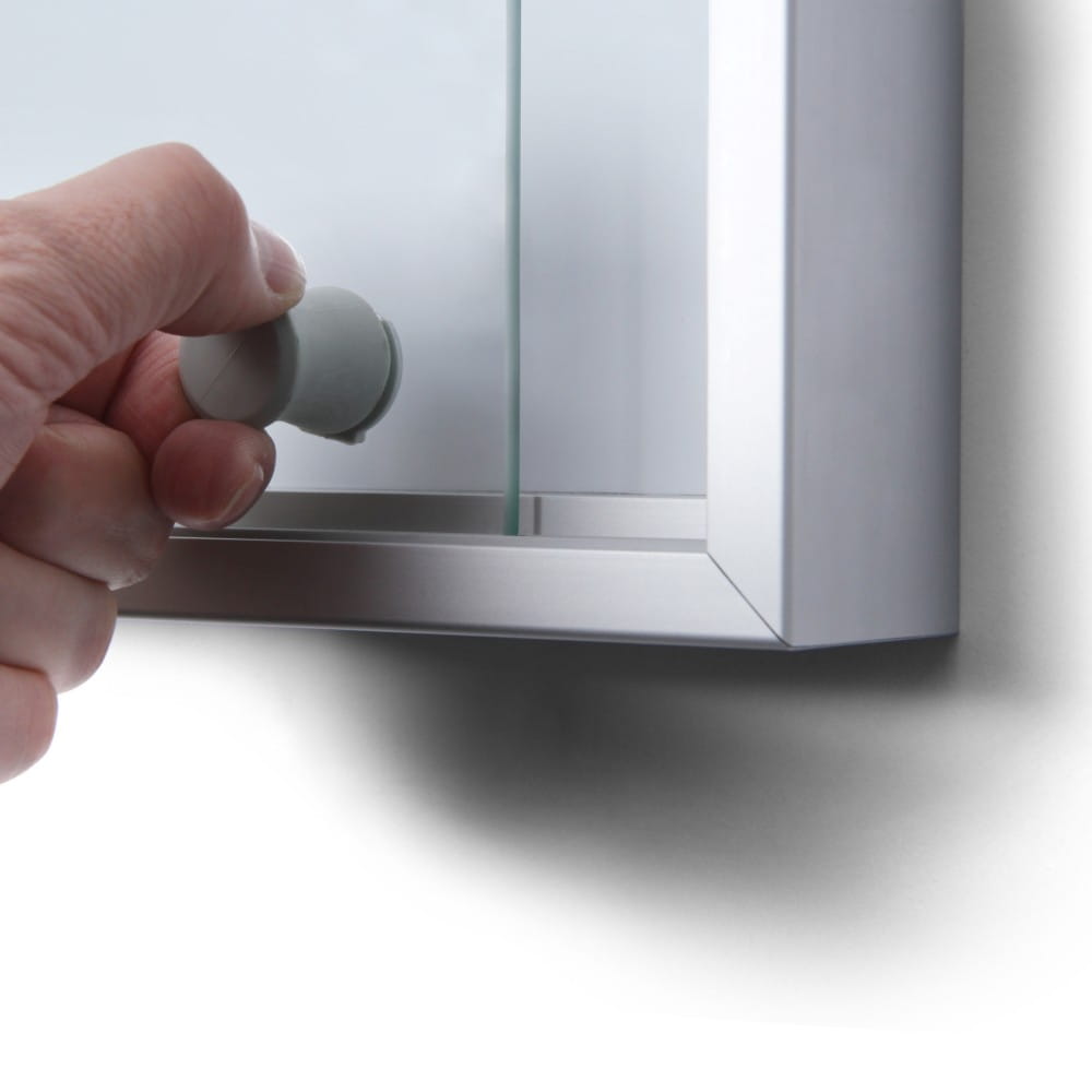 SLIM 6xA4 Magnetic Display Case 66x61 cm with Sliding Doors, Locked with a Key for Internal Use, Internal Display, Advertising Display, Information Display, Notice Board, Information Board