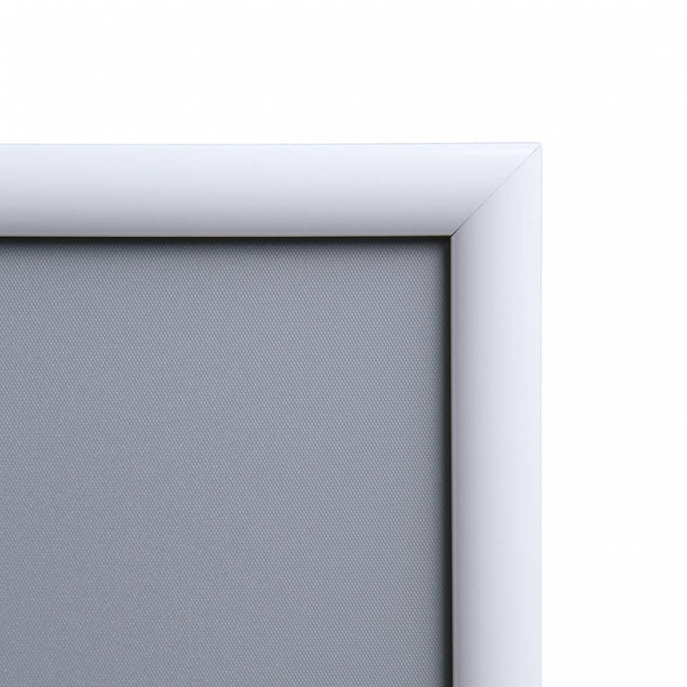 Ramka zatrzaskowa KRAST A1 (59,4 x 84,1 cm) aluminiowa biała z ostrym prostym narożnikiem rama ramka plakatowa OWZ ścienna na plakat na zdjęcia profil 25 mm