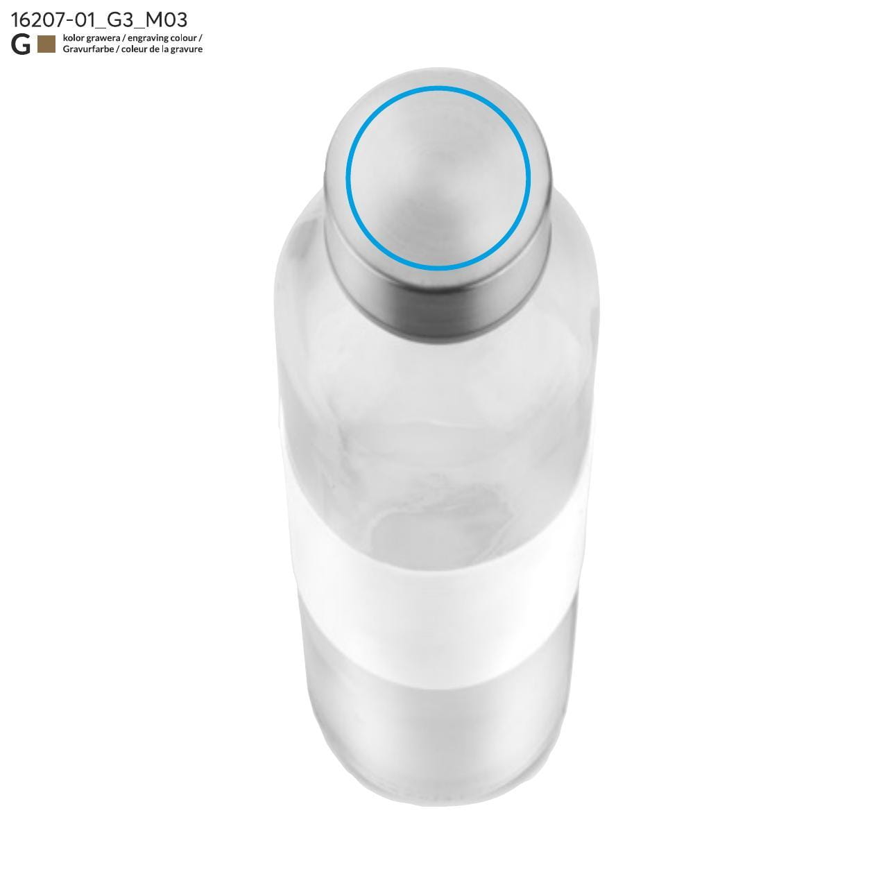 Butelka szklana GLASSI 510 ml biały