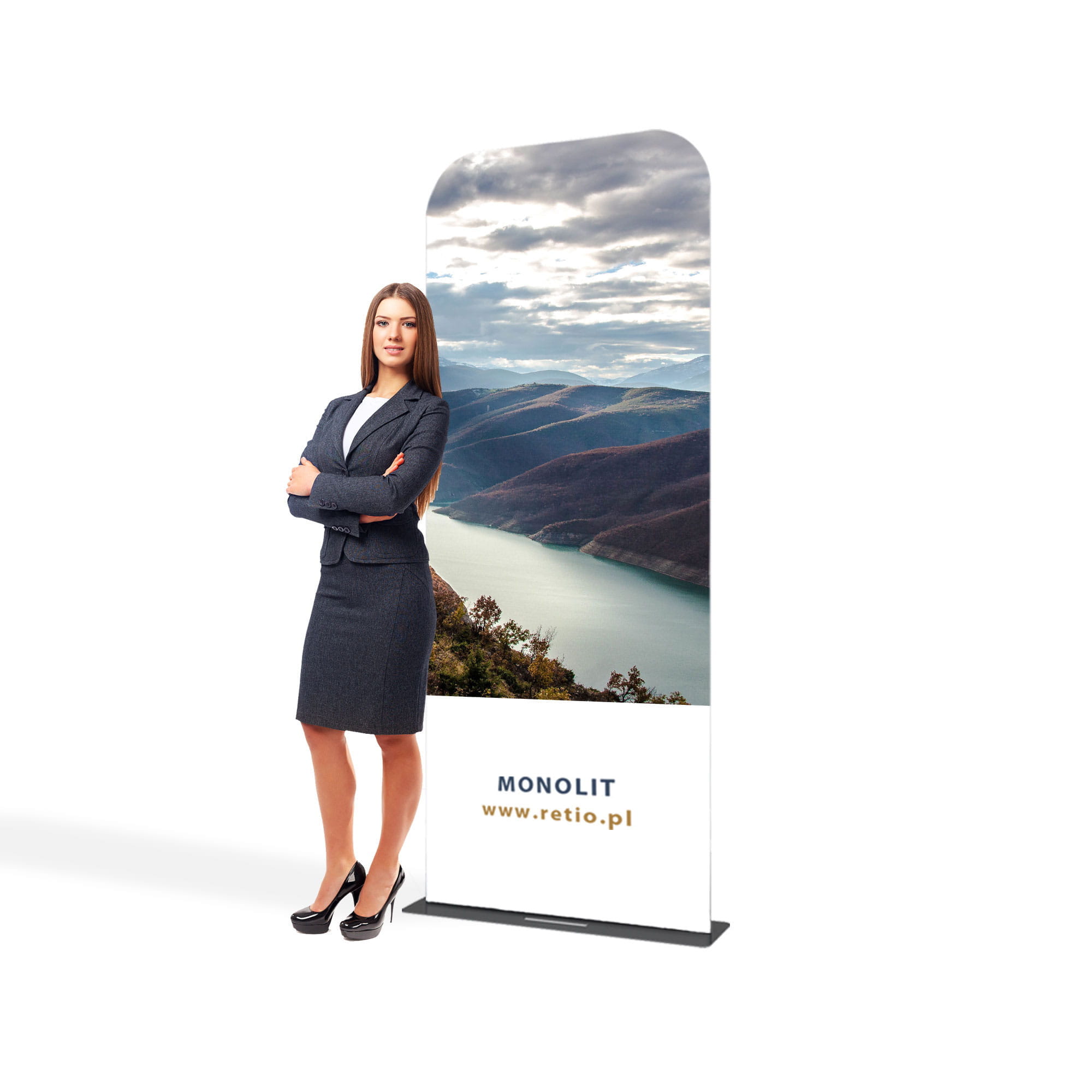 Stand reklamowy Tekstylny Monolith 1,0 x 2,3 m z wydrukiem jednostronnym