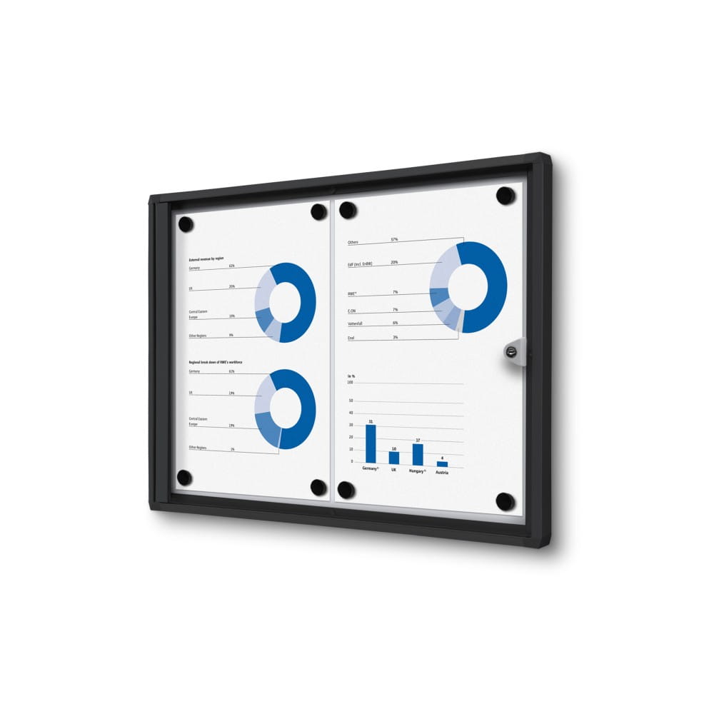 XS 2xA4 Magnetic Display Cabinet 44X31 cm Closed with a Key for Internal Use,  Internal Display, Advertising Display, Information Display, Notice Board