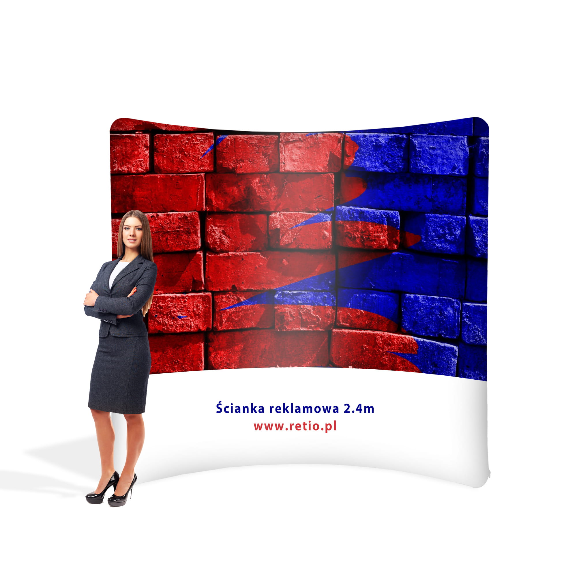 Curved Fabric Banner Stand - Horizontal  240 x 240 cm